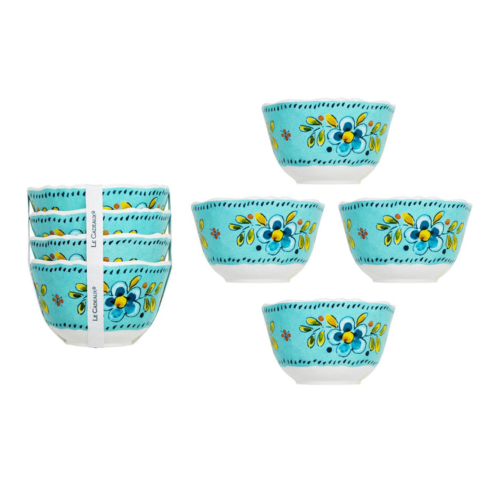 Madrid Turquoise Dessert Bowls Set of 4 by Le Cadeaux