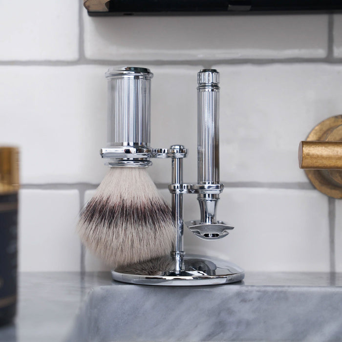 Caswell-Massey Three-Piece Chrome Shaving Set