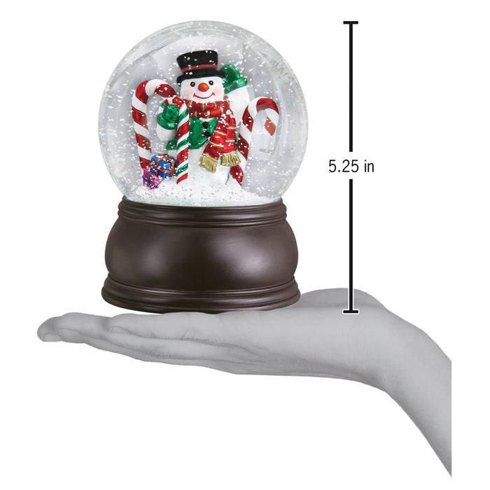 Old World Christmas Snow Globe Candy Cane Snowman