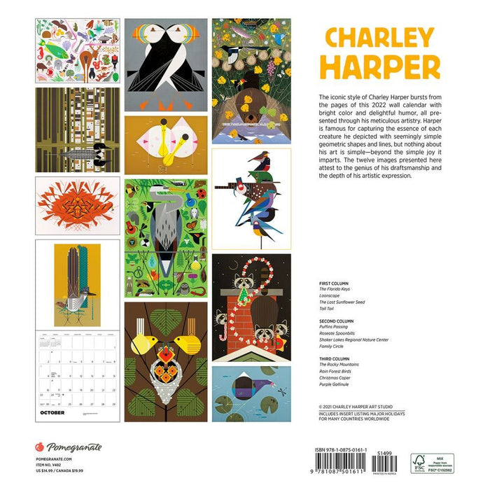 Charley Harper 2022 Wall Calendar