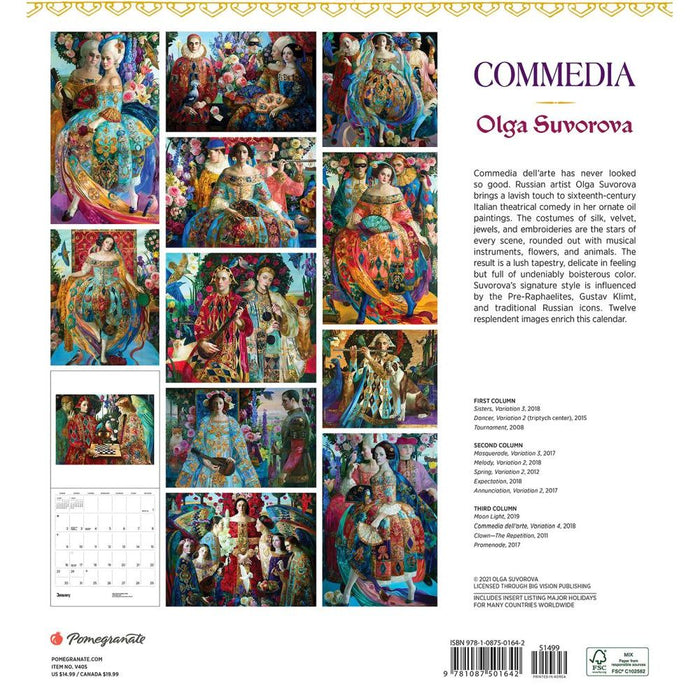 Suvorova Commedia 2022 Wall Calendar