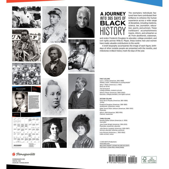 Journey Into 365 Days of Black History 2022 Wall Calendar