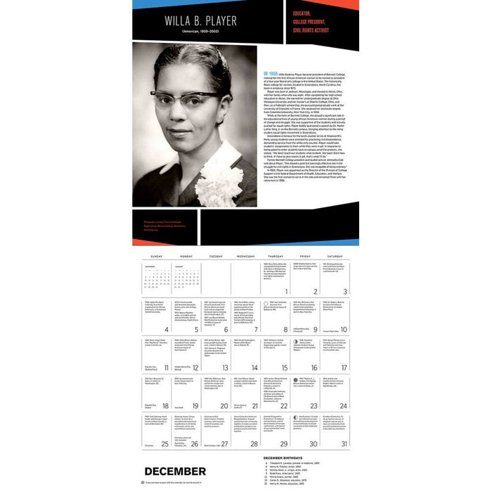 Journey Into 365 Days of Black History 2022 Wall Calendar