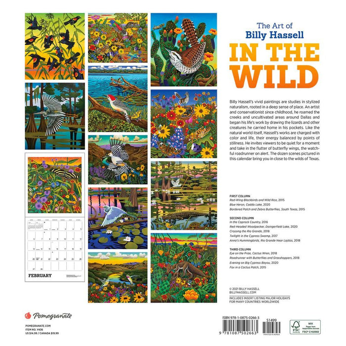 Billy Hassell: In the Wild 2022 Wall Calendar