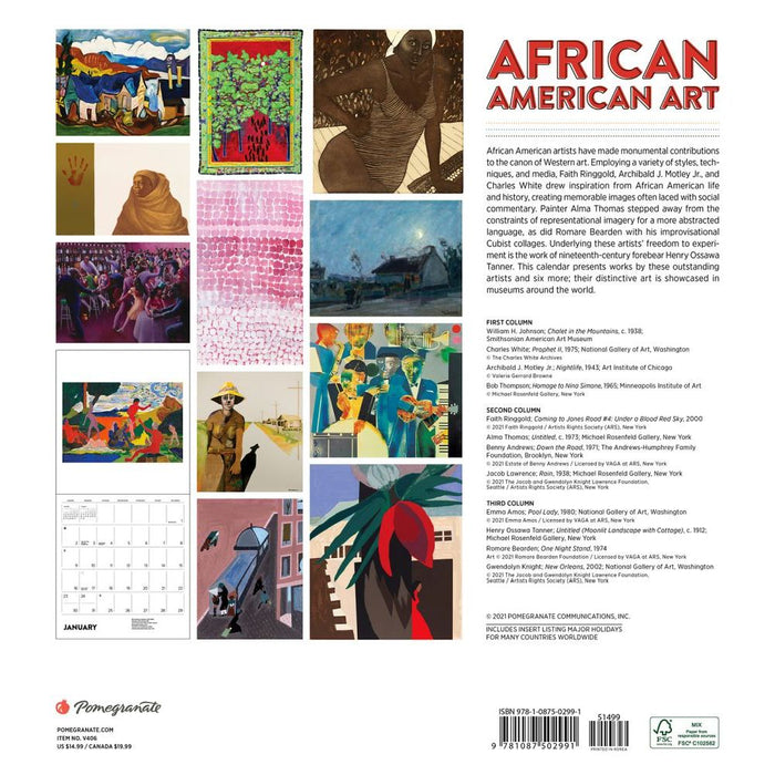 African American Art 2022 Wall Calendar