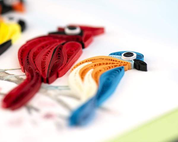 Quilled Songbirds Greeting Card