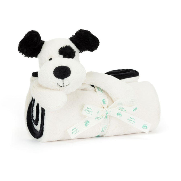 JellyCat Bashful Black & Cream Puppy BlankiePlush Toy