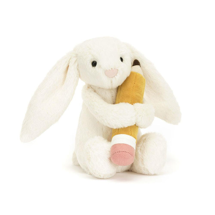 JellyCat Bashful Bunny with Pencil Plush Toy