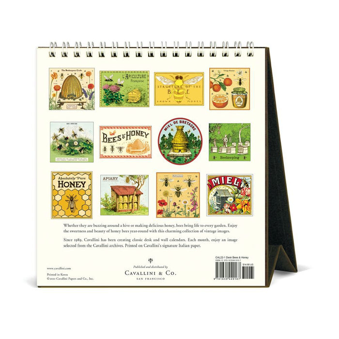 Cavallini 2022 Easel Calendar: Bees and Honey