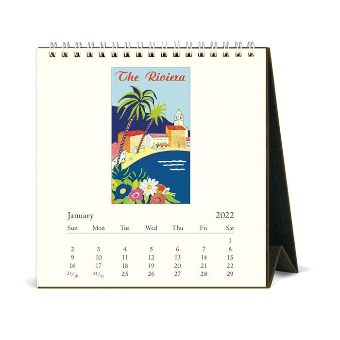 Cavallini 2022 Easel Calendar: Vintage Travel