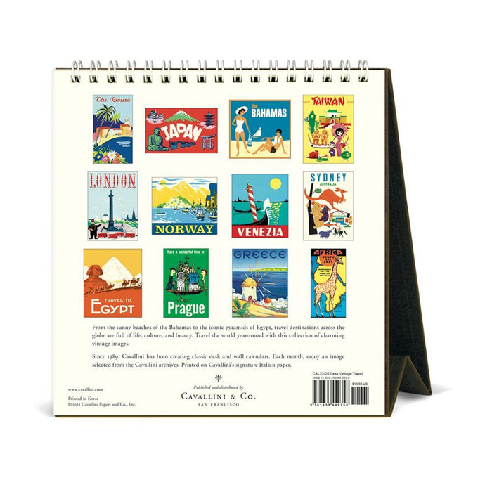 Cavallini 2022 Easel Calendar: Vintage Travel