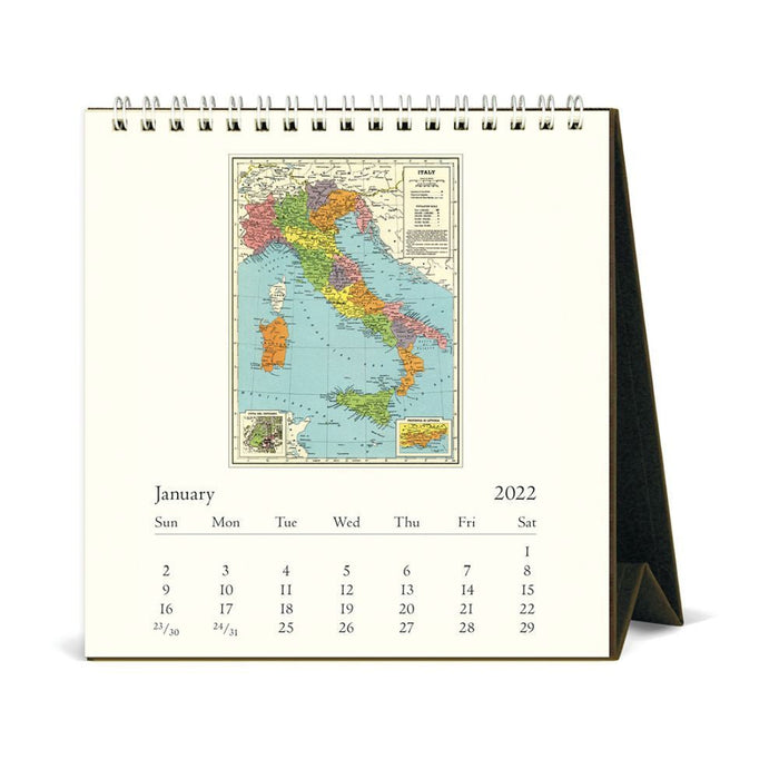 Cavallini 2022 Easel Calendar: Vintage Maps