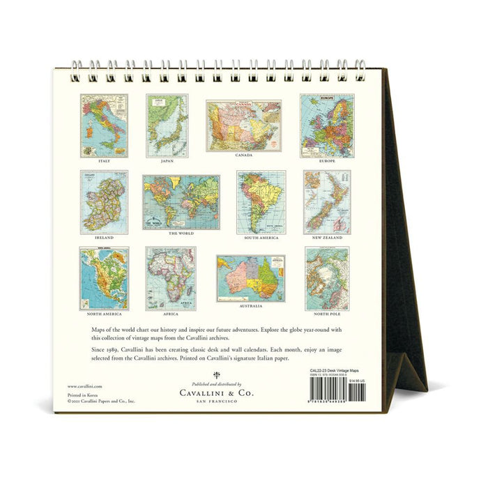 Cavallini 2022 Easel Calendar: Vintage Maps