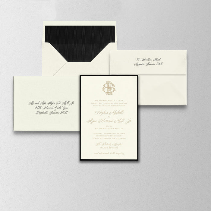 Chiaroscuro Wedding Invitation Suite Variation 1