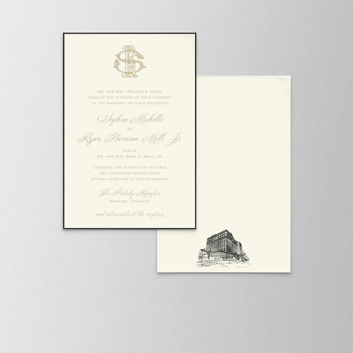 Chiaroscuro Wedding Invitation Suite Variation 1