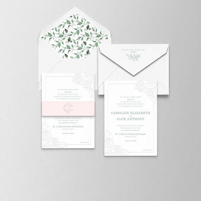 Contoured Wedding Invitation Suite