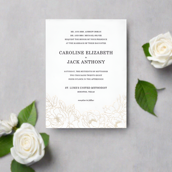 Contoured Wedding Invitation Variation 1