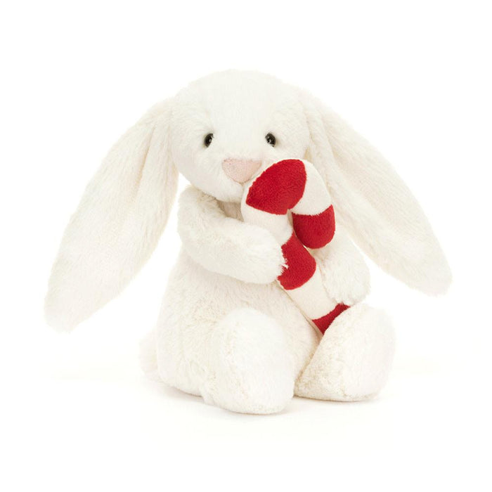 Jellycat Bashful Bunny with Candy Cane Plush Toy