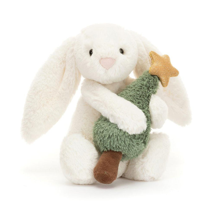 Jellycat Bashful Bunny with Christmas Tree Plush Toy