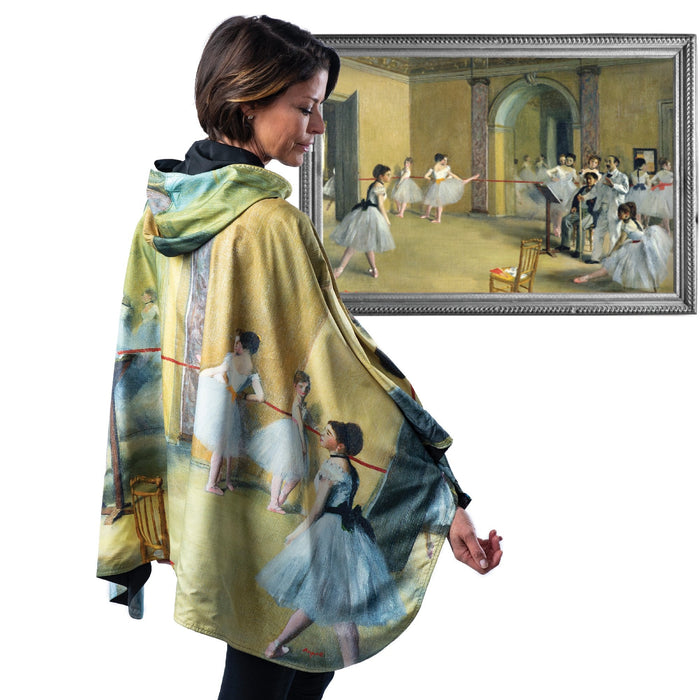 FINE ART RAINCAPER - DEGAS THE DANCE FOYER TRAVEL CAPE