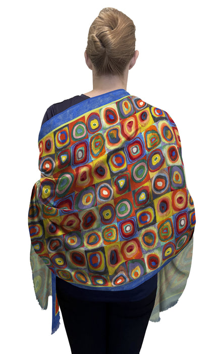 KANDINSKY CIRCLES SILK BLEND WOMEN’S FASHION SHAWL