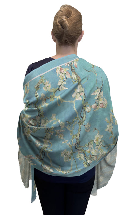 VAN GOGH ALMOND BLOSSOM SILK BLEND WOMEN’S FASHION SHAWL