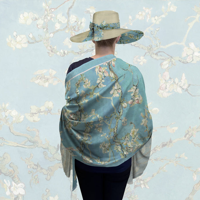 VAN GOGH ALMOND BLOSSOM SILK BLEND WOMEN’S FASHION SHAWL