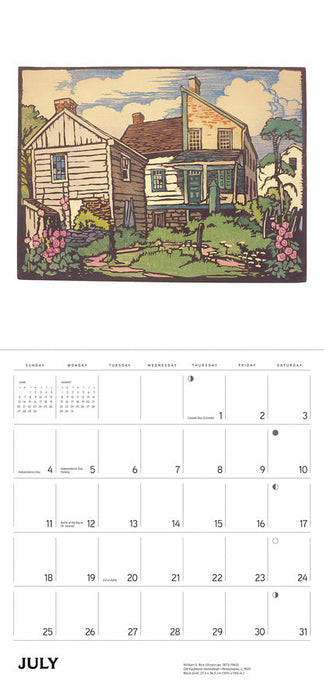 Arts & Crafts Block Prints by William S. Rice 2021 Wall Calendar