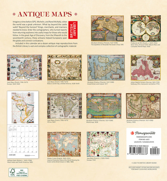 Antique Maps 2021 Wall Calendar