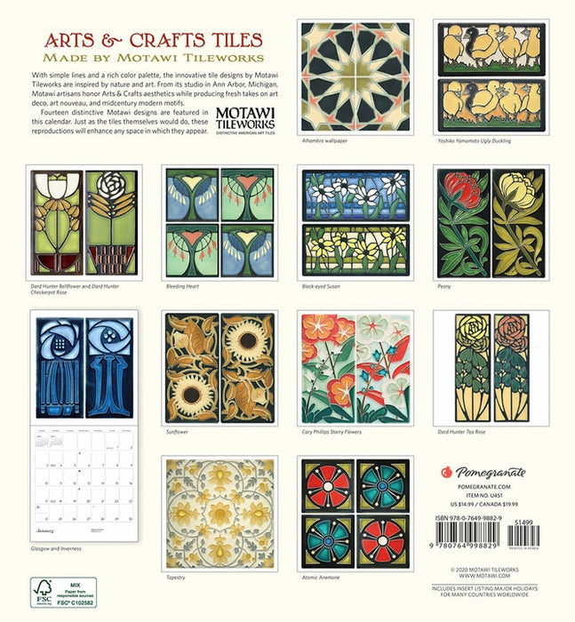 Arts & Crafts Tiles 2021 Wall Calendar