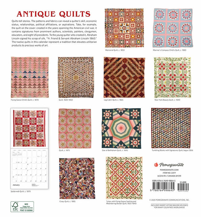 Antique Quilts 2021 Wall Calendar