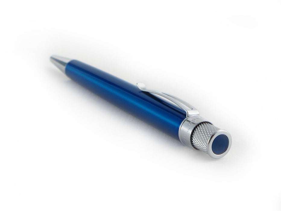 Retro 1951 Tornado Classic Peacock Blue Lacquer Roller Ball Pen