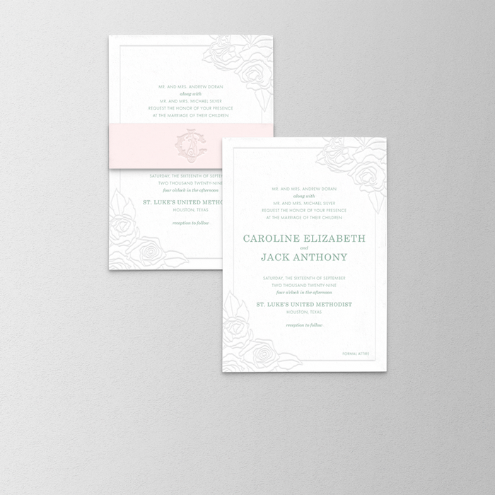 Contoured Wedding Invitation Suite