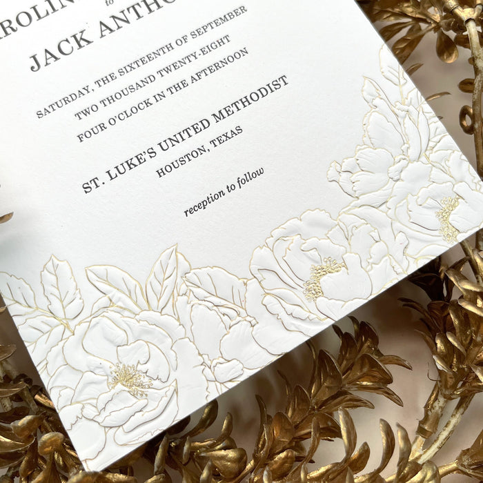 Contoured Wedding Invitation Variation 1