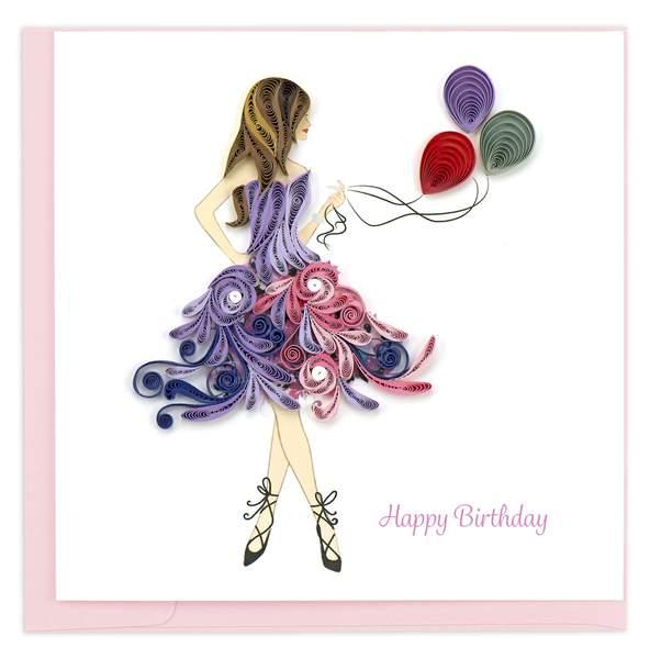 Quilled Birthday Girl Card