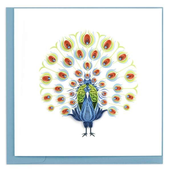 Quilled Dancing Peacock Card